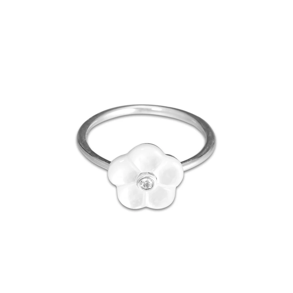 CKK Šviesos Gėlių Žiedas 925 Sterlingas Sidabro perlamutras, Vestuvių Žiedai Moterims bižuterijos anillos mujer
