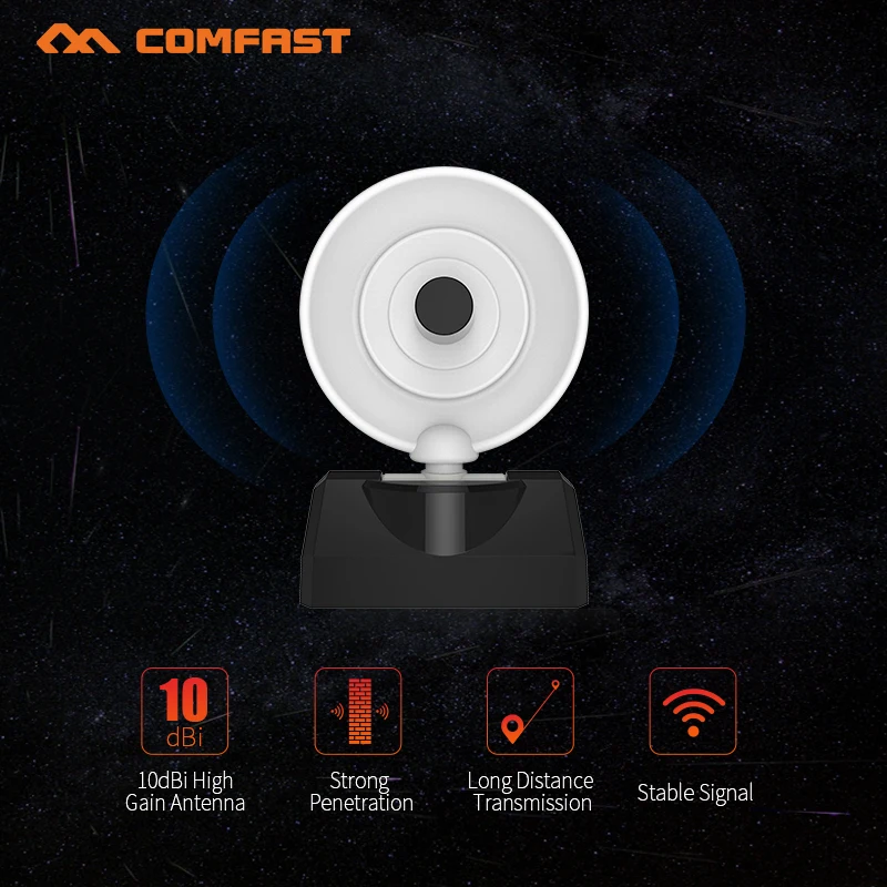 COMFAST 300Mbps~1200Mbps didelės galios 10dBi Radaro antena USB Belaidžio tinklo signalo imtuvą/siųstuvą Signalas karalius wifi adapterio+duomenų kabelis