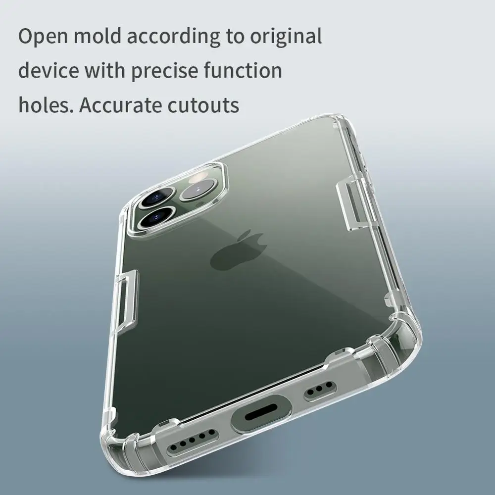 Case for iphone 12 Pro Max Mini NILLKIN Pobūdžio Skaidrios TPU Aišku, Minkštas galinis dangtelis atsparus smūgiams atveju iphone, 11 iphone /12