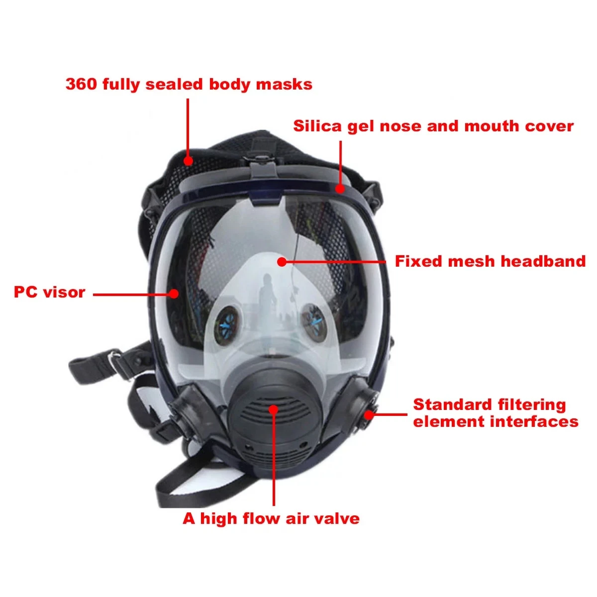 Cheminis kaukė 6800 7 in 1 6001 dujokaukę rūgšties dulkių Respiratorius Dažų, Pesticidų Purškimo Silikono filtras Laboratorija kasetė PM011