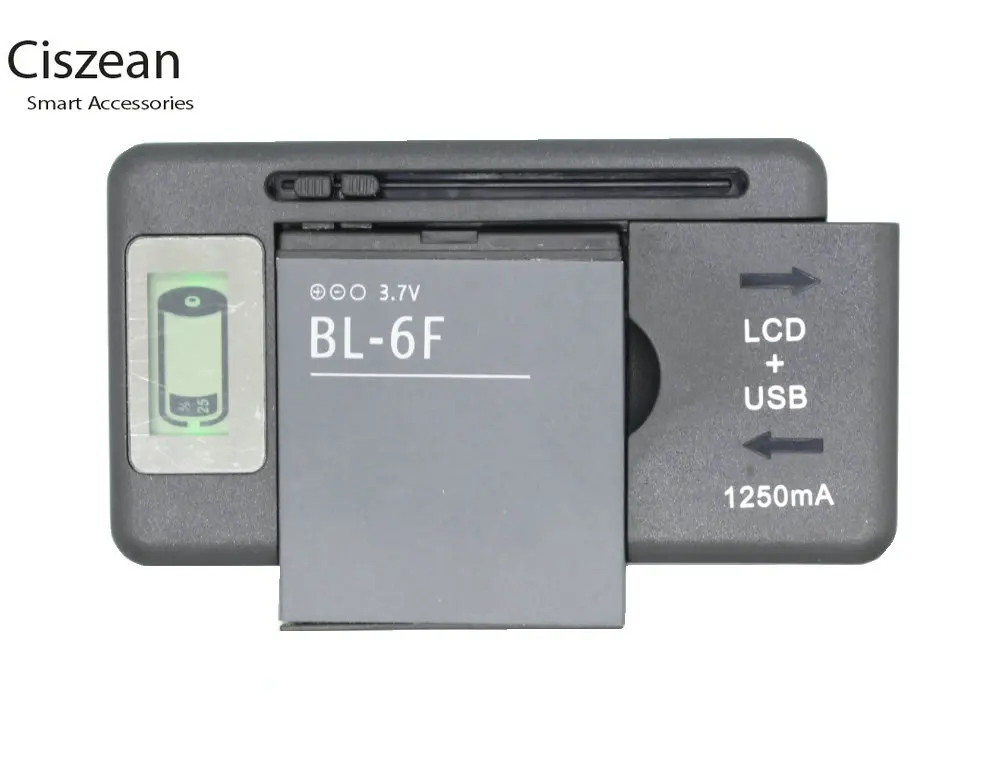 Ciszean 1x 3.7 V 1200mAh baterija BL-6F Telefono Bateriją +Universalus Įkroviklis Nokia N78 N79 N95 6788 6788I BL6F baterijos