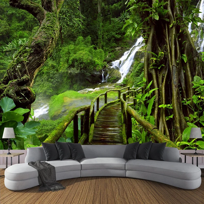 Custom Didelės Freskos girios Žalios Kraštovaizdžio Fone, Foto Tapetai, 3D Gyvenimo Kambario, Miegamasis Apdaila Sienų Tapyba
