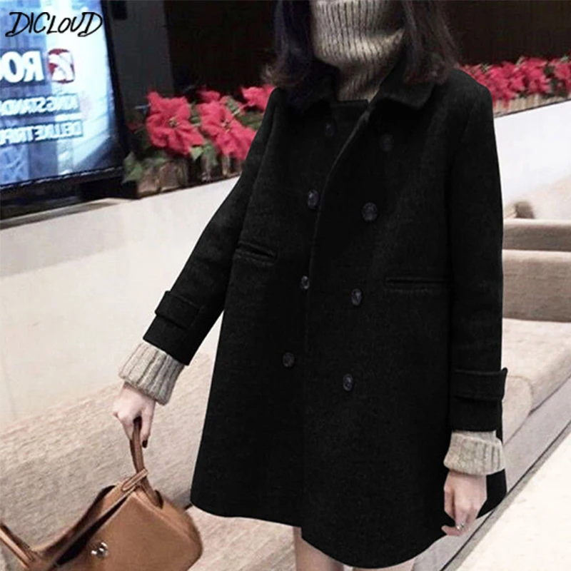 DICLOUD Juoda, Paltai Moterims Žiemos Dvigubo Breasted Kailis Ponios Korėja Prekės Dizainerio Drabužius Ilgai Striukės Moteris Mados viršutinių drabužių siuvimas