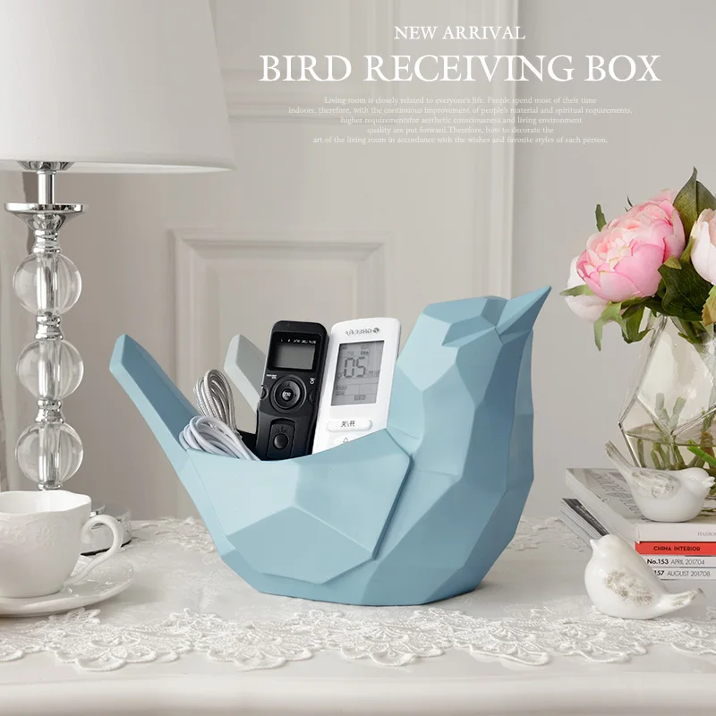 Derva paukščių Statula Mobiliojo telefono kontrolės priemonės laikymo dėžutė, pratybos namų puošybai sudaro organizatorius mobiliojo telefono turėtojas stalas