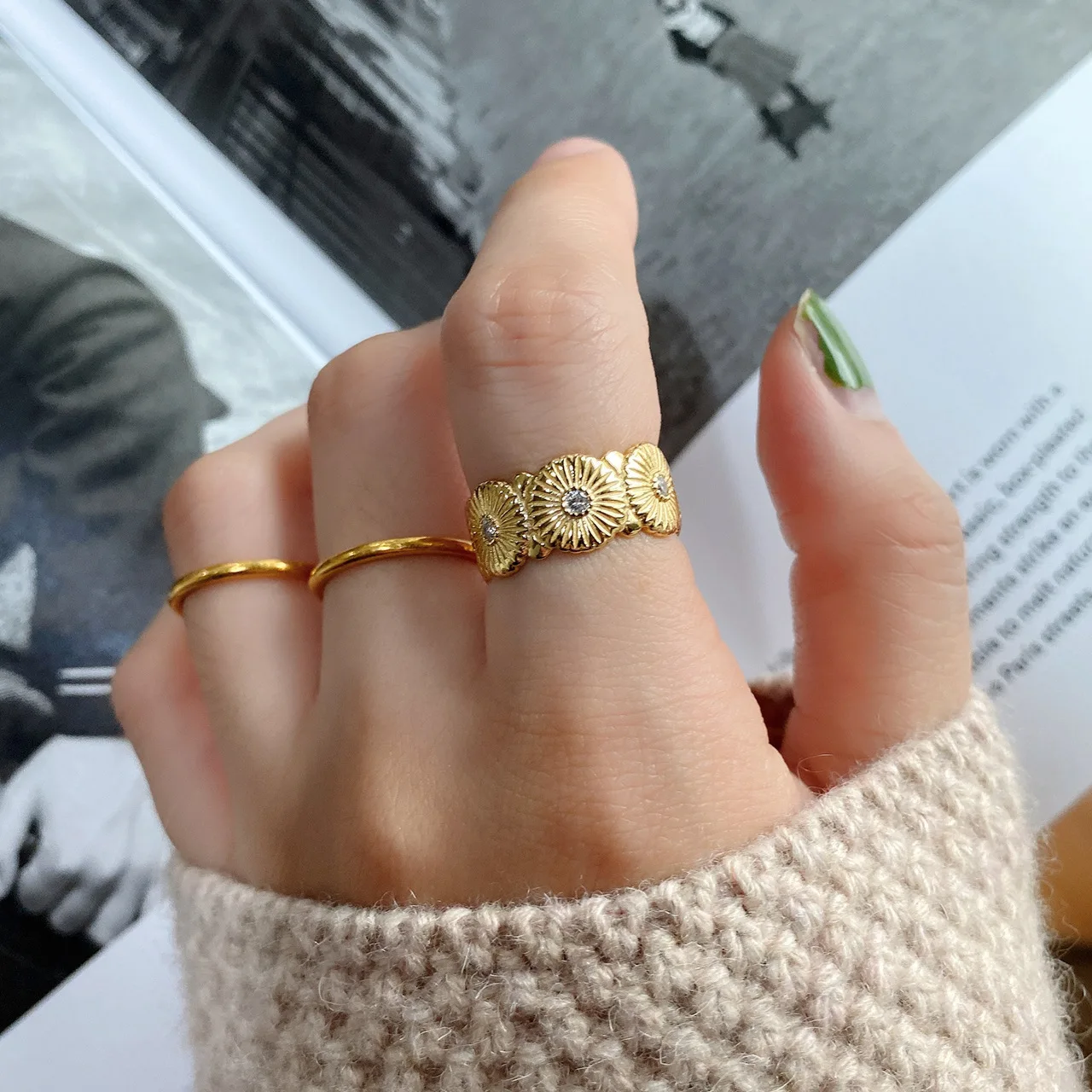 Europos ir Amerikos korėjos Stiliaus 925 Sterlingas Sidabro Žiedas Minimalistinio Žiedas Moterų Dizaino Prasme INS Grynųjų Raudona Ramunės Žiedas