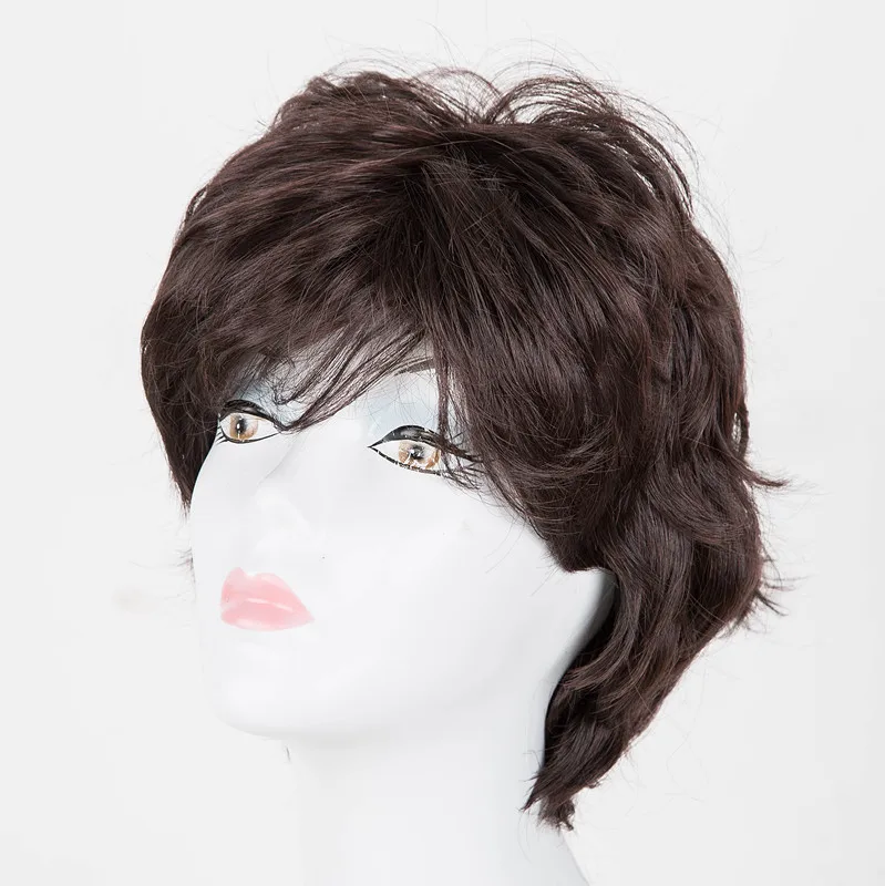 Fei-Rodyti Sintetinių Atsparus Karščiui Pluošto Trumpų Banguotų Plaukų Perukas(1 Hairpiece+1 Perukas Bžūp) Moterys, Ponios 