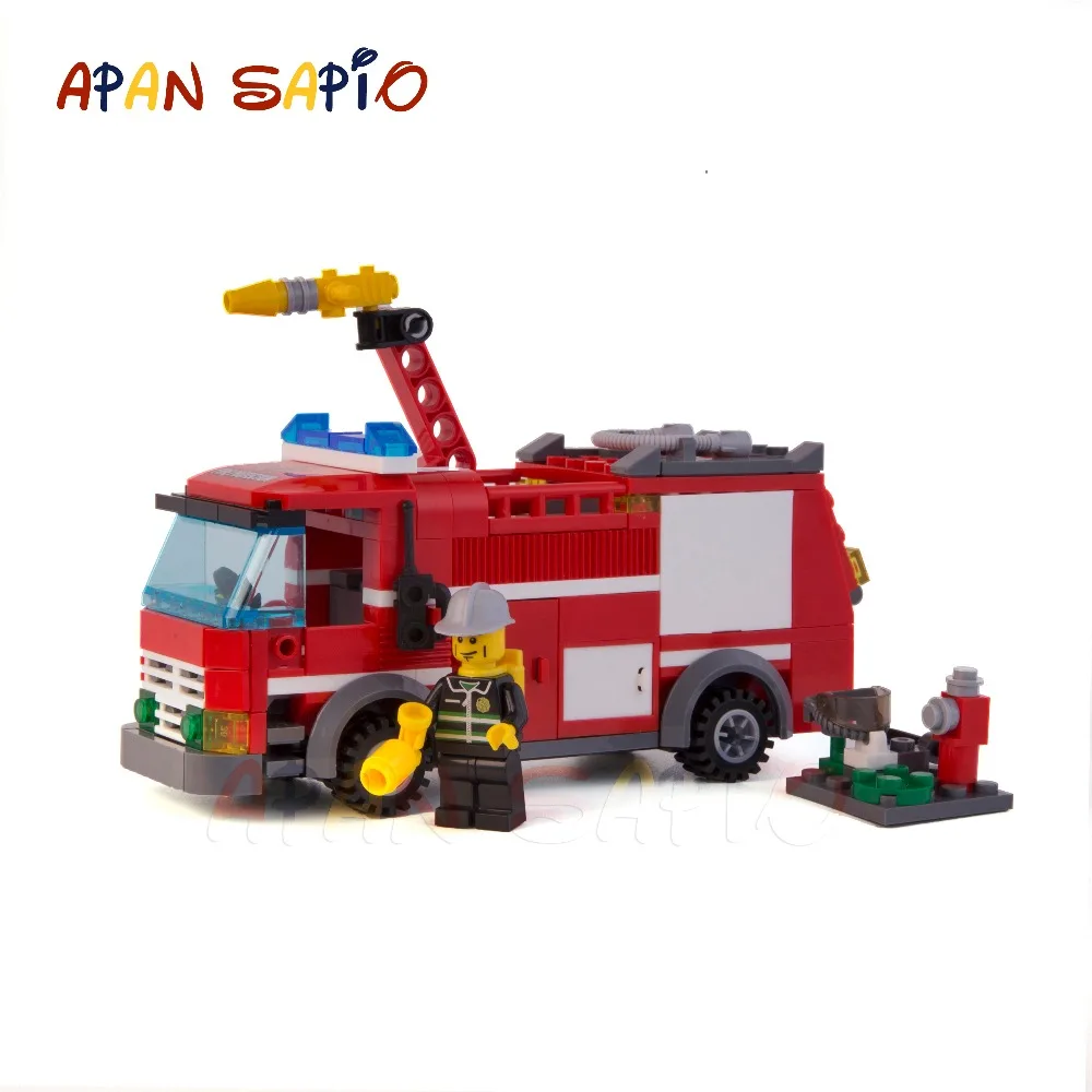 Gaisro Variklio Sunkvežimių Miesto Modelį, statyba blokai, automobilių suderinama su prekių ženklais Švietimo Žaislai Vaikams Gimtadienio proga