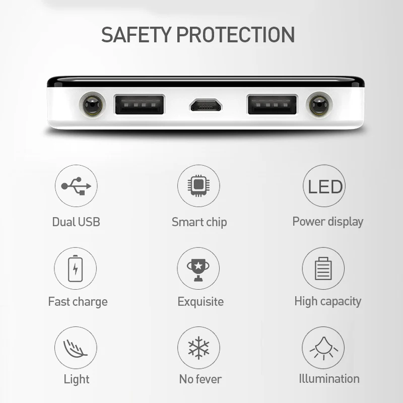 Galia Banko 30000mAh Nešiojamų Galia banko Įkroviklį su LED Skaitmeninis Ekranas Išorinė Baterija Xiaomi iphone7 8 x xs