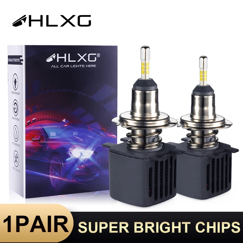 HLXG 3D 360 LED H4, H7, H1 Lemputės 4 pusių, Automobilių Žibintų 15000LM 