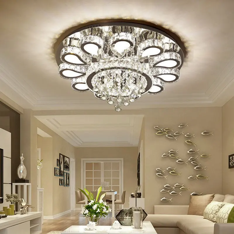 HSHIXINMAO Modernus apvalių led lubų šviesos modernus ir paprasta, romantiška kristalų namo Lubų lempos apšvietimo