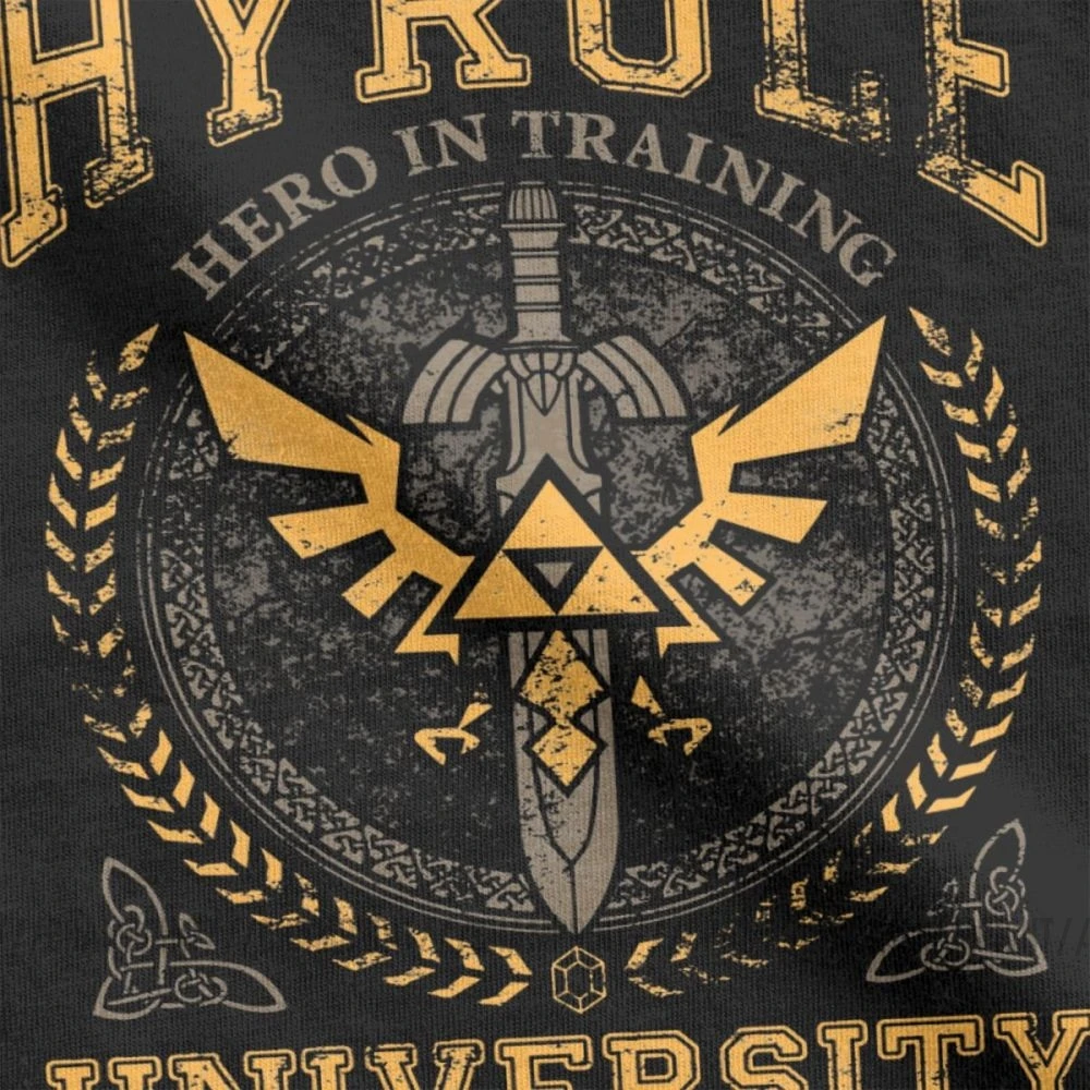 Hyrule Universiteto vyriški T Marškinėliai The Legend of Zelda Juokingi Marškinėliai trumpomis Rankovėmis T-Shirt Grynos Medvilnės Plius Dydis Drabužiai