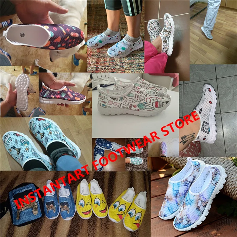 INSTANTARTS Afrikos Audinio Raštas Moterų Slip-on Sneaker Prekės ženklo Dizainas Akių Butas Batų Ponios Mokasīni, Avalynė Paplūdimio Bateliai Karšto