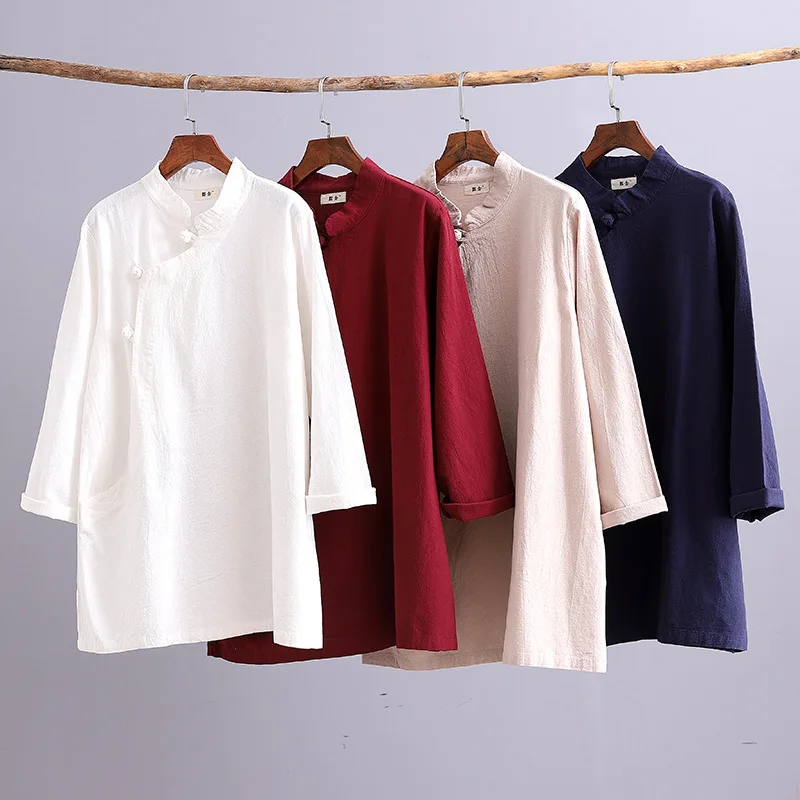 Ilgi marškinėliai moteriška Kinų stiliaus moterų drabužių palaidinė 2019 ilgai kimono moterų, merginų, moterų topai ir palaidinės AA4266