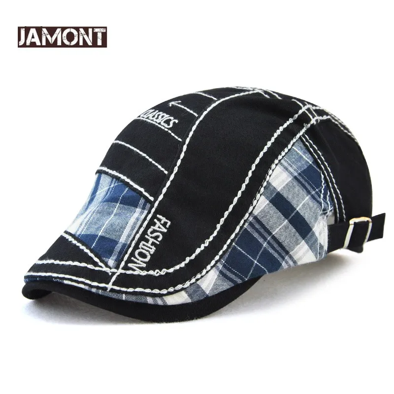 JAMONT Vintage Hat Atsitiktinis Beretė Vyrams Lauko Sporto Plokščių Skrybėlių Moterų Beretė Vasarą, Rudenį Siuvinėjimo Prekės Dizaineris Retro Kepurės
