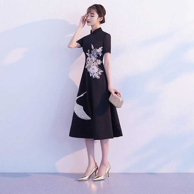 Japonų Drabužių Stilius Oficialų Suknelė Moterims, Elegantiškas Chalatas, Modernus Cheongsam Kinų Mandarinų Apykaklės Suknelė 2019 M. Vasaros Suknelės FF1705