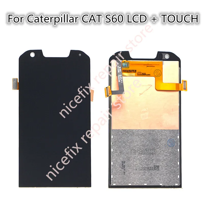 Juoda Caterpillar CAT S60 LCD ekranas jutiklinis ekranas skaitmeninis keitiklis asamblėjos atsarginės Dalys