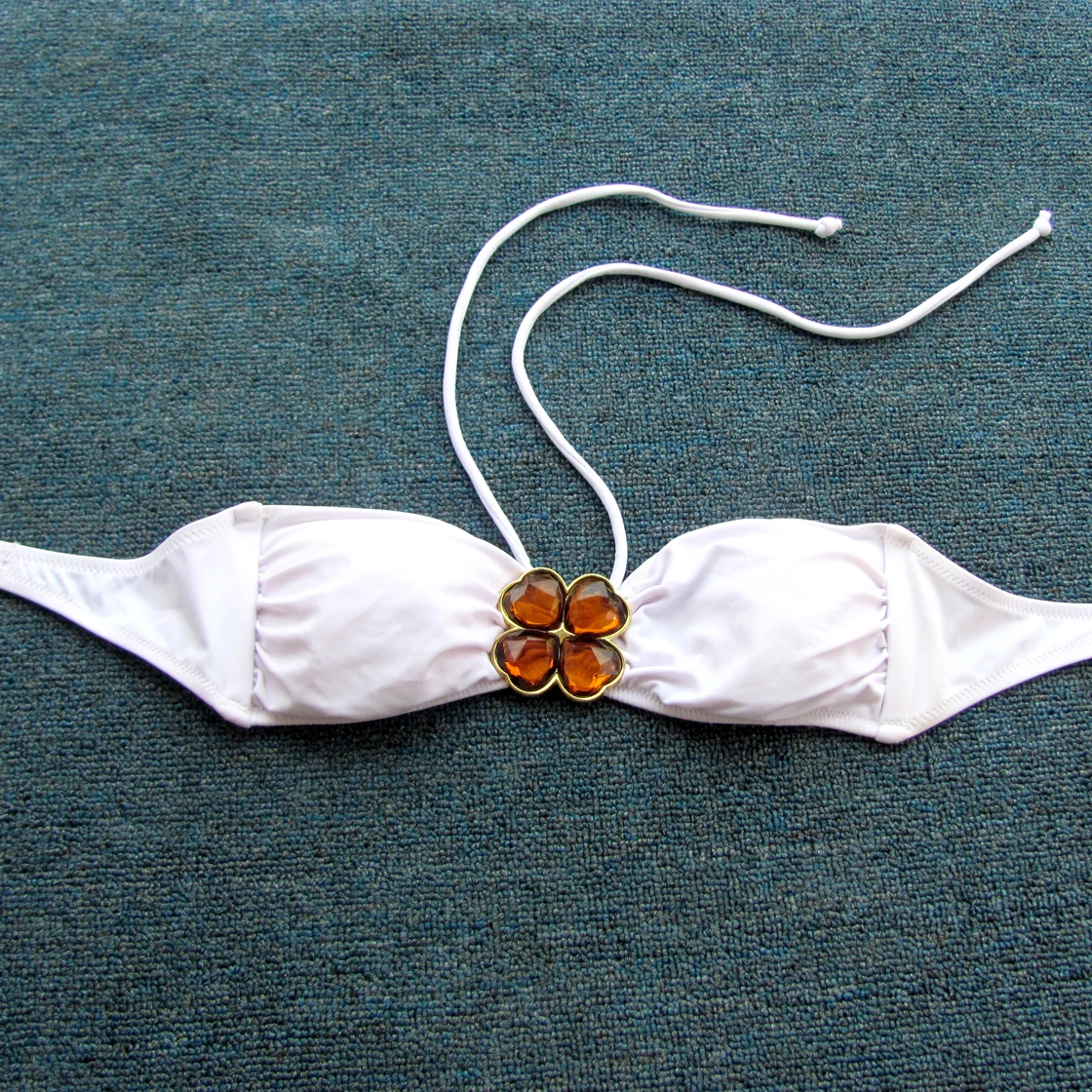 KARŠTA! Dizaino Krištolo ir Deimantų Bikini VIRŠŲ, Baltos spalvos maudymosi Kostiumėliai Moterims, maudymosi kostiumėlį Biquini brazilijos Bikini IKI Maudymosi Kostiumą, TOPAI