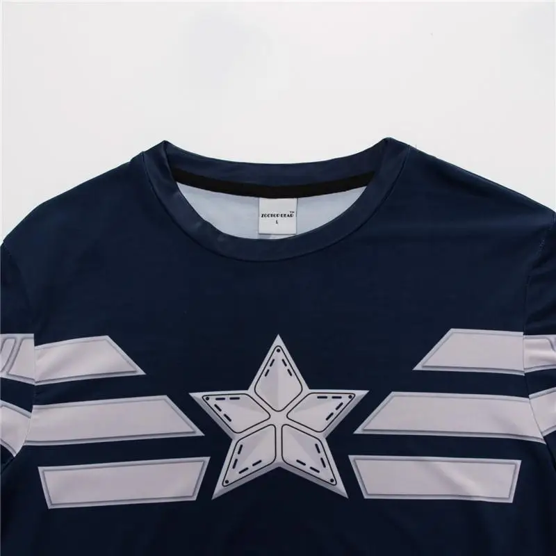 Kapitonas Amerikos T marškinėliai Suspaudimo Vyrų Marškinėliai Sveikatingumo Kultūrizmo Viršūnes 3D Atspausdintas Juokinga ilgomis Rankovėmis Tees Camiseta