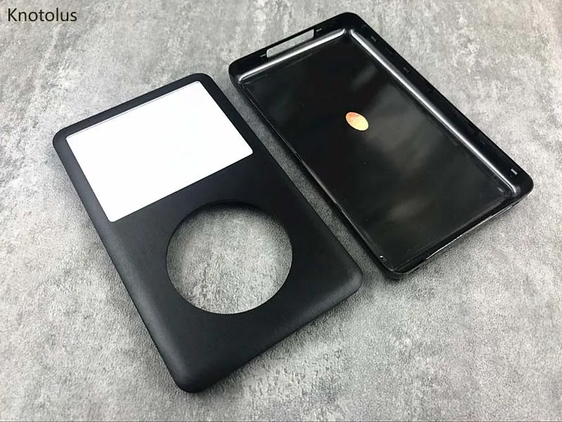 Knotolus black metalo priekiniai faceplate su black metalo atgal būsto padengti iPod 6 7 gen classic 80gb 120gb 160gb