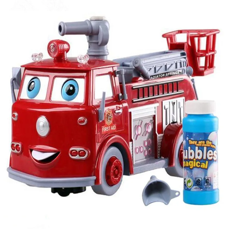 Kūdikių Burbulo Pūtimo Žaislas Traukinio Muzikos Vežimo Fire Truck Inžinerijos Transporto priemonių Baterijų ir Burbulas Skystis, Nėra Įtrauktos