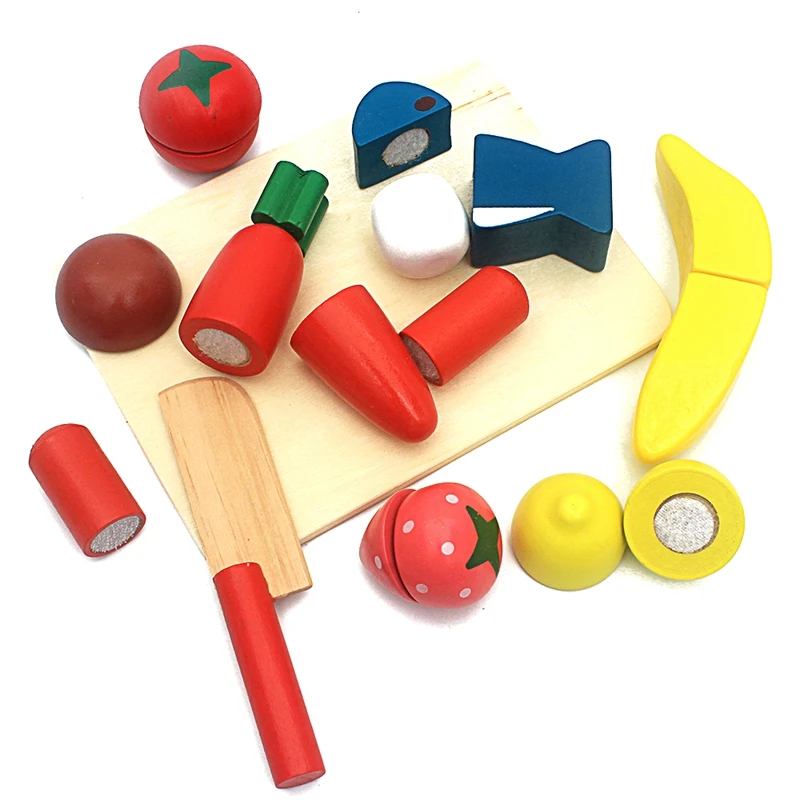 Kūdikių Montessori Apsimesti Žaisti, Maisto Virtuvė Žaislų Rinkinys, Modeliavimo, Pjovimo Vaisius, Daržoves, Virtuvė Playset Vaikams Maisto Žaislas Vaikams