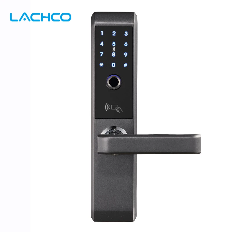 LACHCO 2020 Biometrinių Elektroninės Durų Užraktas Smart pirštų Atspaudų, Kodą,Kortelės, Raktų Jutiklinis Ekranas Skaitmeninė apsauga Slaptažodžiu namų A18008F