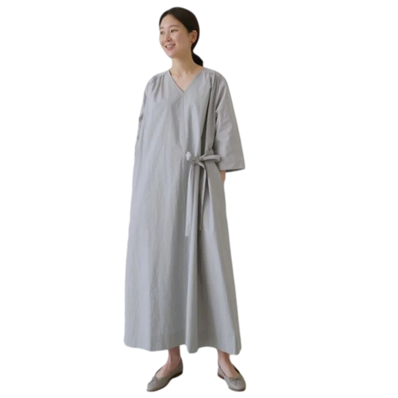LANMREM LANMREM 2021 naujas vasaros mados moterų suknelė su V-kaklo blyksnius rankovėmis soild spalvos megztinis prarasti didelio dydžio, suknelė WL92104XL