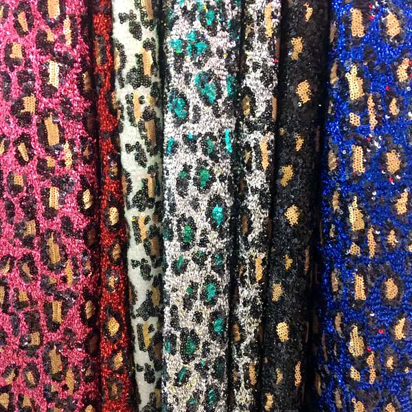 LASUI 2019 NAUJAS kiemas 1=1 gabalas Spalvingas Spalvotų vakarinę suknelę 7 spalvų Leopard blizgučiais siuvinėjimo tinklelio, nėrinių audinys