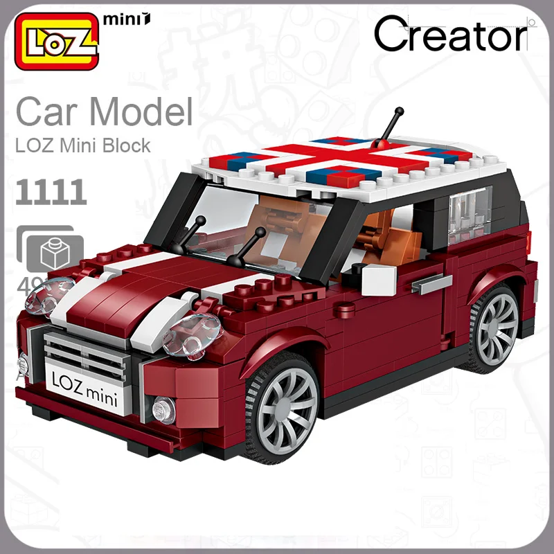 LOZ Mini Blokai Miesto Automobilio Modelio Transporto priemonių Lenktynių Automobilių 2 IN 1 Statulėlės Asamblėjos Pastatas Žaislai Vaikams 1114 su Surinkimo vertė