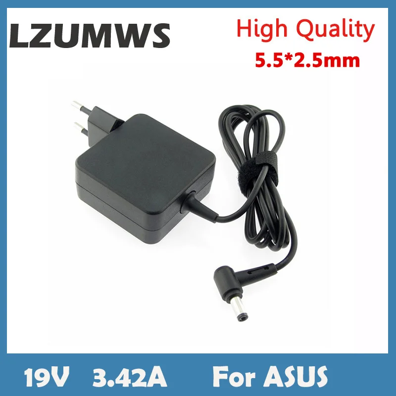 LZUMWS ES 19V 3.42 A, 65W 5.5X2.5mm AC Įkroviklis Nešiojamas adapteris ADP-65DW Už ASUS x450 X550C x550v w519L x751 Y481C Maitinimo šaltinis