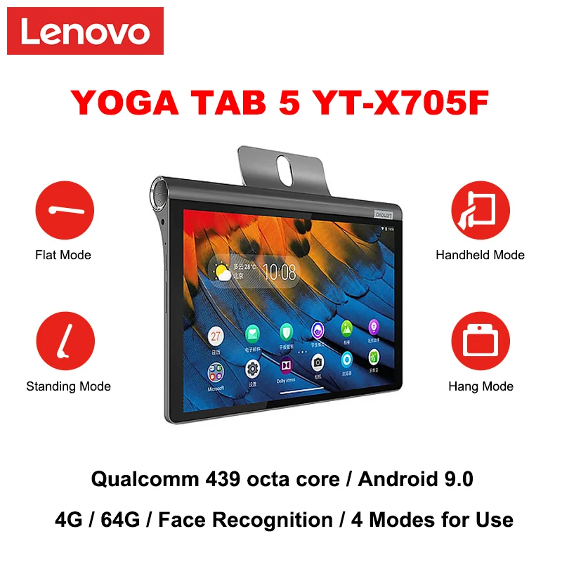 Lenovo JOGOS TAB 5 X705F / X705M 10.1 colių Qualcomm 439 Android 9.0 4G RAM 64G RAM veido atpažinimo WiFi / LTE versija tablet PC