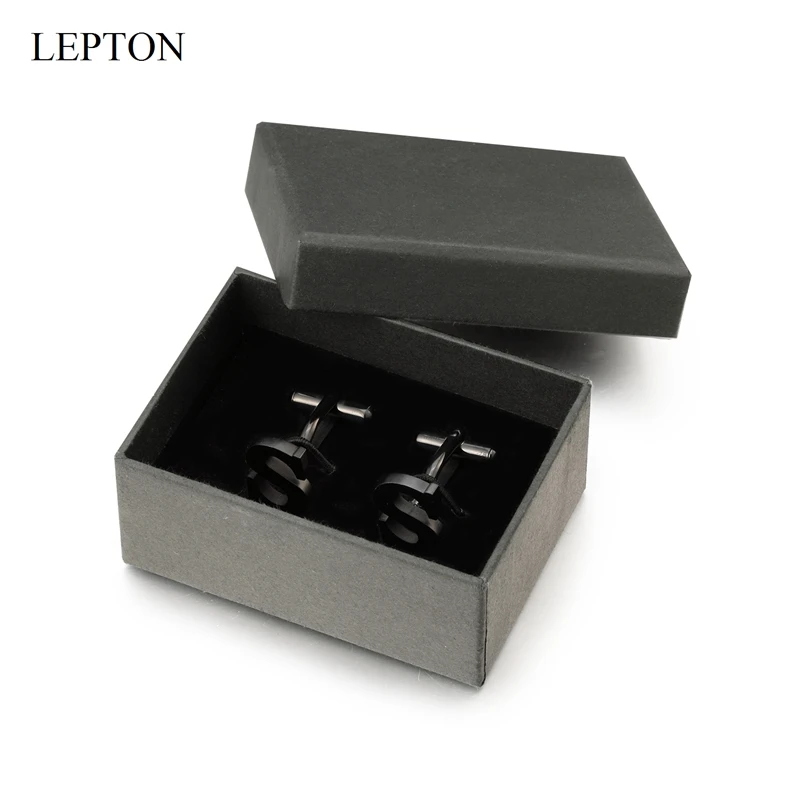 Lepton Nerūdijančio plieno Raides S rankogalių segtukai už Mens Black & Sidabro Spalvos S Raidės abėcėlės Rankogalių segtukai Vyrų Marškinių Rankogaliai Mygtuką