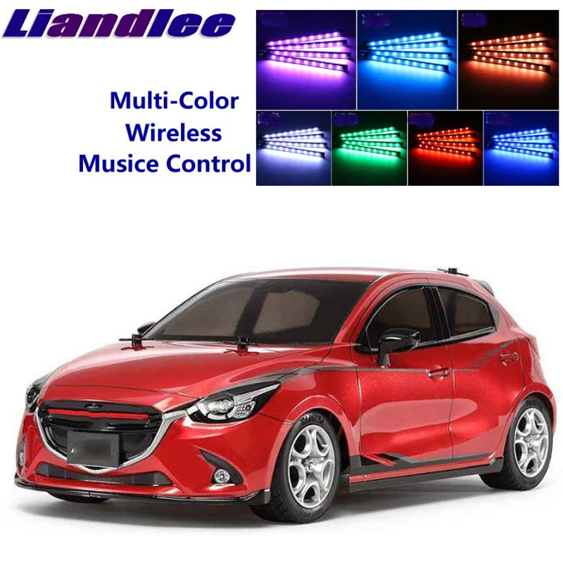 LiandLee Automobilių Švyti Interjero Dekoratyvinės Grindų Atmosfera Sėdimos vietos Akcentas Aplinkos Neoninės šviesos Mazda2 Demio DJ MK4~Onwork