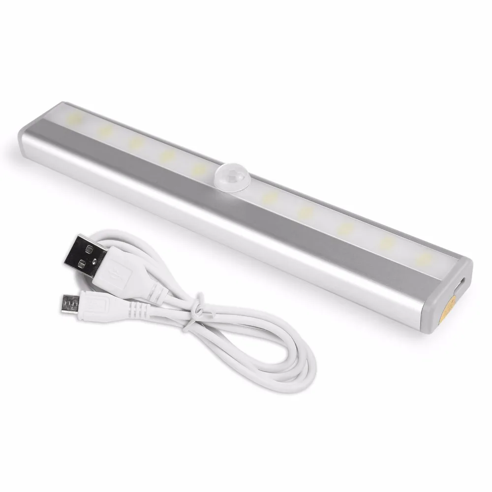LightInBox USB 10LED Naktį Šviesos Keliu, Laiptai, Sienos, Šaldytuvas ir SPINDULIŲ Judesio Jutiklis LED Sienos Šviesiai Šiltai / šaltai Balta