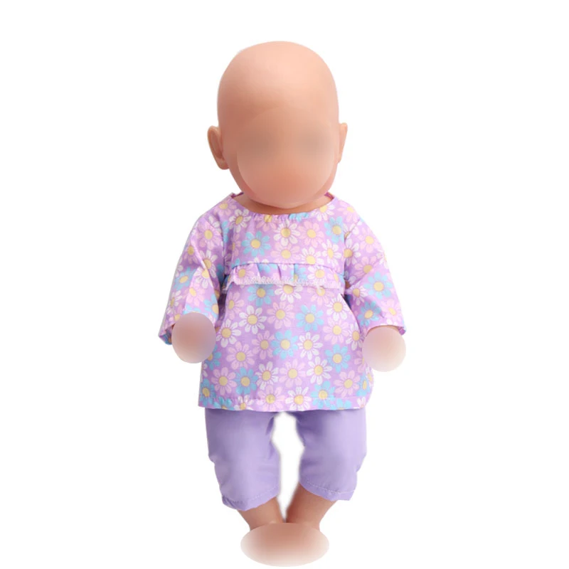 Lėlės drabužių violetinė rudenį kostiumas kelnės tinka 43 cm baby doll ir 18 colių Mergina lėlės priedai f2