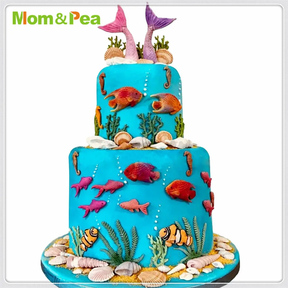 Mama&Žirnių MPA2022 Žuvies Formos Silikono Formos Pyragas Apdaila Minkštas Pyragas 3D Pelėsių, Maisto Klasės,