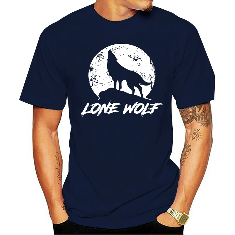 Marškinėliai 2020 Kauksmas Lone Wolf ant Mėnulio T - Vyrams trumpomis Rankovėmis T-