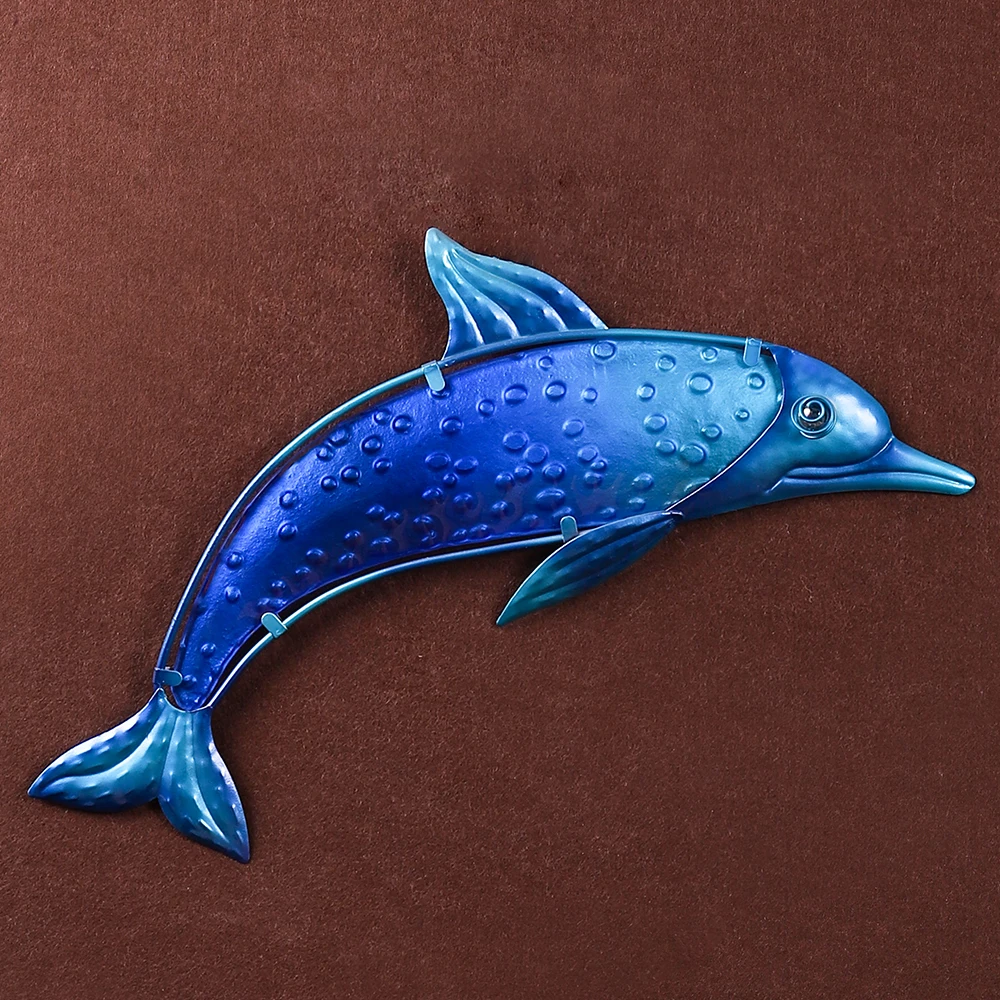 Metalo Blue Dolphin Sienos Meno kūrinius Sodo Puošmena Miniatiūrinės Puošybos Lauko Statulos ir Reikmenys, Skulptūros