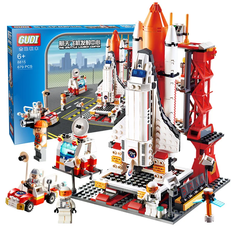 Miestas Kosmodromas Space Shuttle Pradėti Centras 679Pcs Plytos, Statyba akmenys Švietimo Žaislai Vaikams Legoinglys 8815