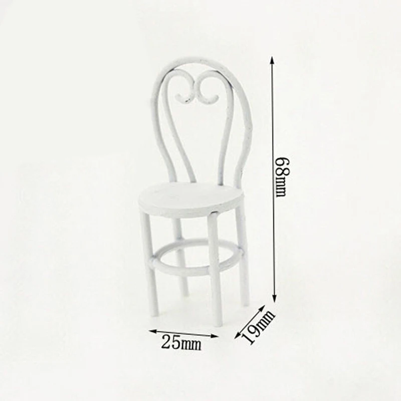 Mini Metalo Valgomojo Stalas, Kėdės Nustatyti Imitavimo Modelis Baldai Žaislai Doll House Dekoro 1/12 Miniatiūrinės Lėlės Priedai