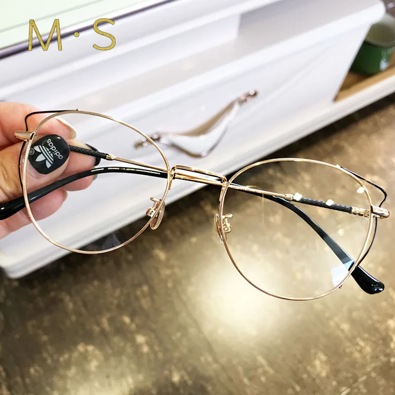 Moterys dizaineris akiniai, rėmeliai 2018 akinius rėmo retro vintage cat eye turas ratas moterų aukso rėmo akiniai