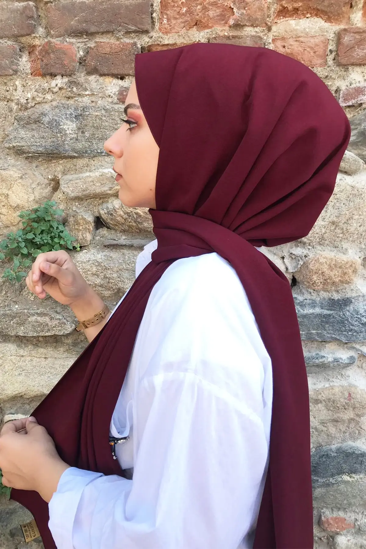 Moterų Mados Musulmonų Šalikai, Šaliai, Kaklaskarės Skara Hijab Turkijos Medvilnės Atspausdinti Skara Atsitiktinis Raštuotas 2020-2021 Bordo Medina Savo Šilko Skara
