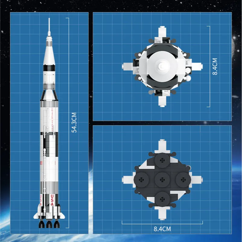 Mėnulio Kosminės Stoties Tirti Skrydis į kosmosą Raketų Modelis Blokai SS Rinkiniai Plytų Žaislai, Dovanos Vaikams