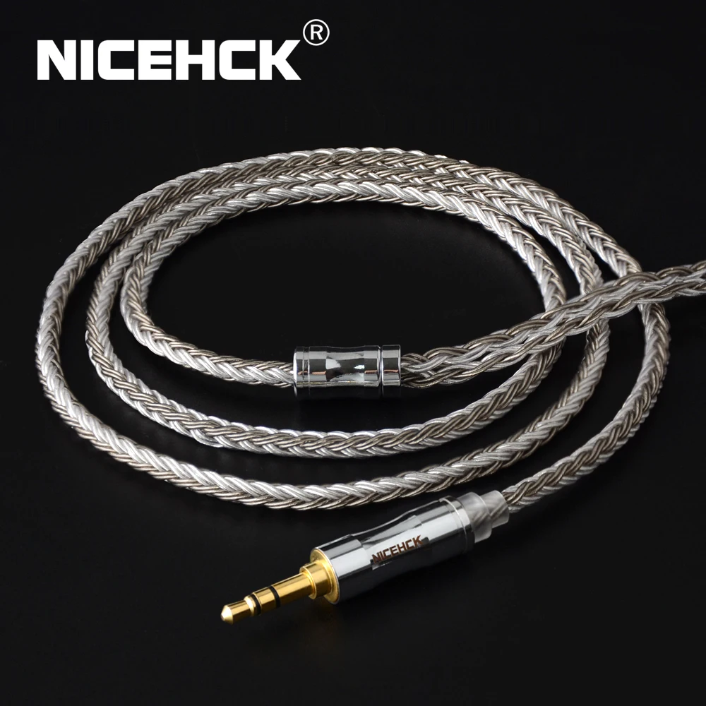 NICEHCK C16-4 16 Plug MMCX Core Sidabro Padengtą Kabelis 3.5/2.5/4.4 mm Kištuku MMCX/2Pin/QDC/NX7 Pin QDC C12 ZSX V90 TFZ NX7 Pro/DB3
