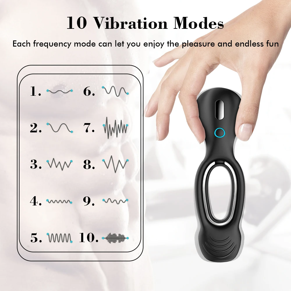 Naujas Silikoninis Vibruojantis Penis Varpos Žiedas Atidėti Ejakuliacija Erotika, Vyrų Vibratorius Gaidys Žiedas 10 Režimai USB Įkrovimo vyriški Sekso Žaislai