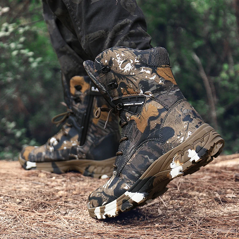 Naujas atsparus Vandeniui Vyrų Taktiniai Kariniai Batai Dykuma Batai Pėsčiųjų Kamufliažas High-top Dykumos vyriški Batai Mados Darbą vyriški batai