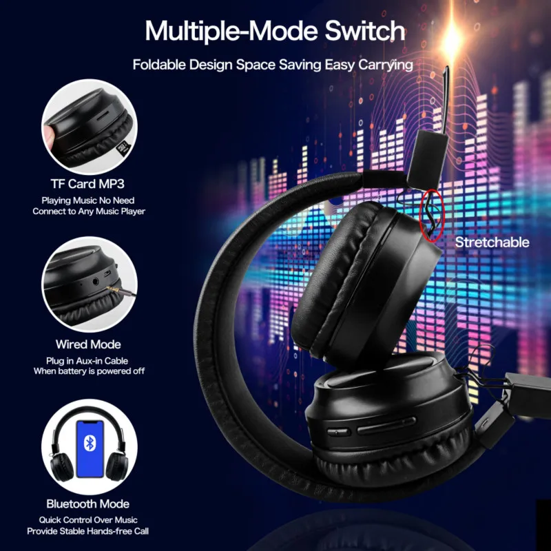 Naujausias Dizaino HiFi Stereo Sulankstomas Ausinėmis, Bluetooth Ausinėmis, Laisvai Įvažiuoti Per Ausį, Belaidės Ausinės Auriculares