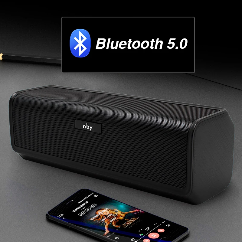 Nby 6690 Portable Bluetooth Speaker 10W Stovėti 4D Stereo Belaidis Garsiakalbis Fm Radijo Garsiakalbiai Kompiuterio Bass Parama TF AUX USB