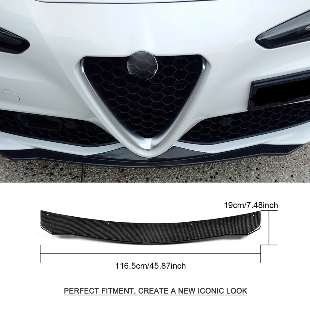 Nekilnojamojo Anglies Pluošto Priekinis Bamperis Lūpos, Smakro už Alfa Romeo Giulia Quadrifoglio Sedanas - 2018 priekinis Bamperis priekiniai lūpų Spoileris