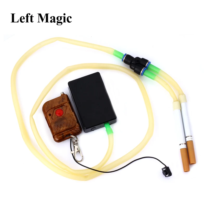Nuotolinio Elektroninio Dvigubas Vamzdis Purškimo Dūmų Prietaisas (10 Dūmų Kasetės) Magija Gudrybės Rūkas Ultra Automatinė Dūmų Magija Rekvizitai